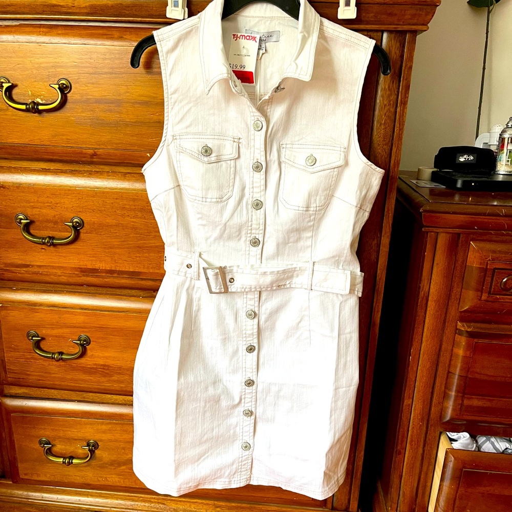 White jean dress